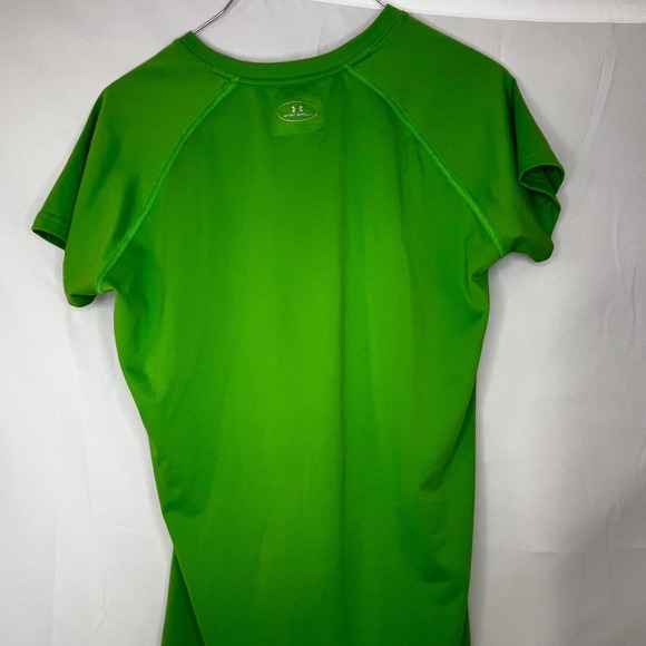 Under Armour Women's Green V Neck Short Sleeve Athletic T Shirt Top SM - Picture 3 of 6